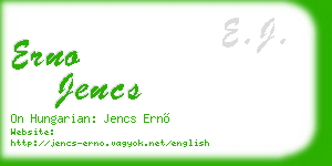 erno jencs business card