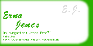 erno jencs business card